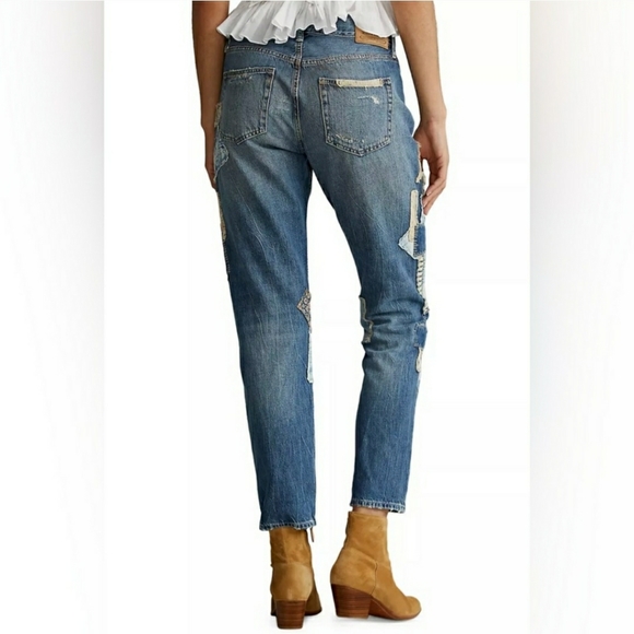 Polo Ralph Lauren Avery Patchwork Boyfriend Rope Dyed Women's Jeans Size 29 - Picture 2 of 12